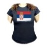 CAMISETA NEGRA MUJER bandera serbia pais gobierno serbio oferta personalizada