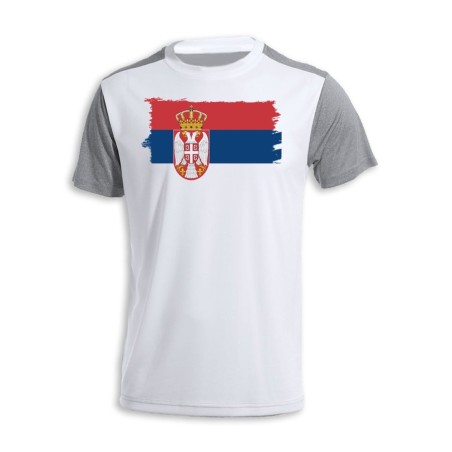 CAMISETA DISEÑO BICOLOR bandera serbia pais gobierno serbio personalizada