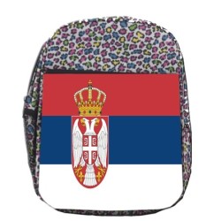 MOCHILA LUNARES ESTAMPADO bandera serbia pais gobierno serbio escolar personalizado picnic excursión deporte