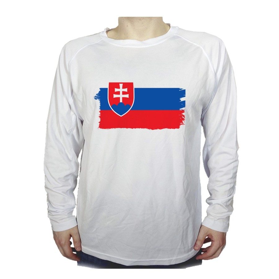 CAMISETA MANGA LARGA bandera eslovaquia pais gobierno eslavo personalizada