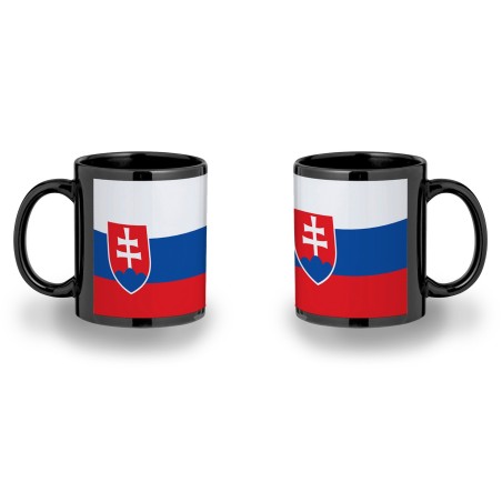 TAZA COMPLETAMENTE NEGRA bandera eslovaquia pais gobierno eslavo personalizada