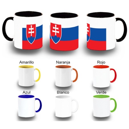 TAZA COLORES bandera eslovaquia pais gobierno eslavo color personalizada