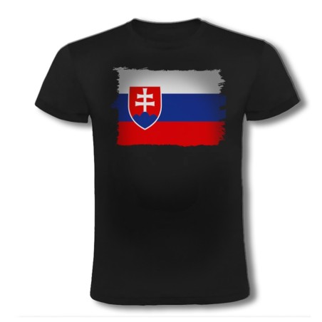 CAMISETA NEGRA bandera eslovaquia pais gobierno eslavo moda verano personalizada