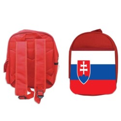 MOCHILA ROJA bandera eslovaquia pais gobierno eslavo escolar personalizado