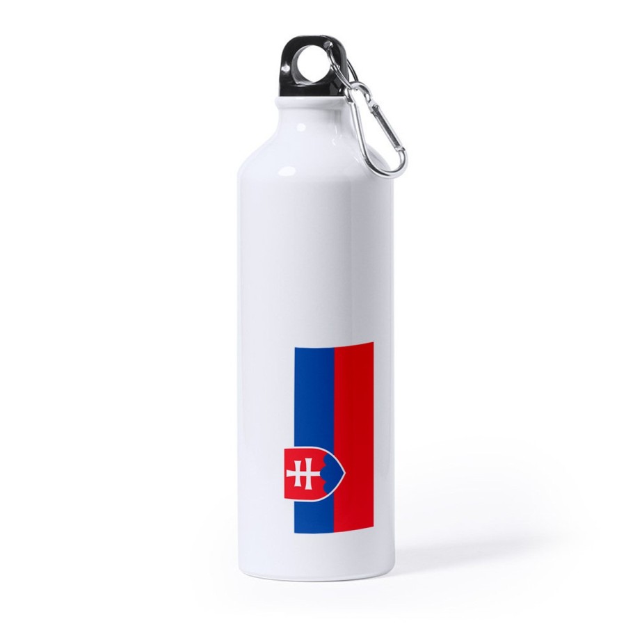 BIDON GRANDE 800 ML ACERO INOXIDABLE bandera eslovaquia pais gobierno eslavo deporte deportivo mosqueton botella