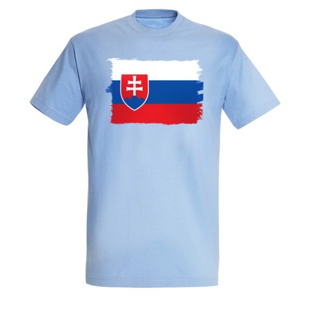 CAMISETA AZUL CIELO bandera eslovaquia pais gobierno eslavo moda verano personalizada