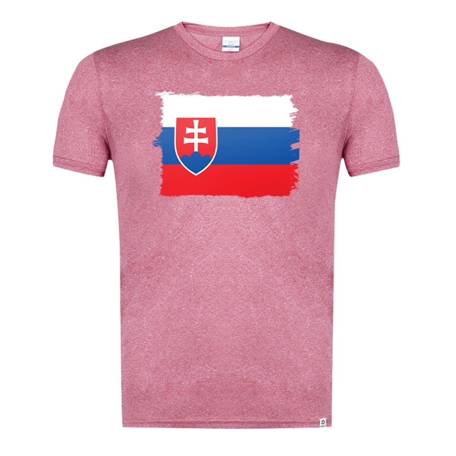 CAMISETA ROJA MEZCLA bandera eslovaquia pais gobierno eslavo moda verano tshirt