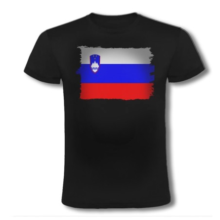 CAMISETA NEGRA bandera eslovenia pais gobierno esloveno moda verano personalizada