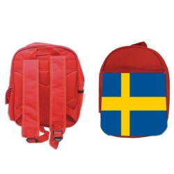 MOCHILA ROJA bandera suecia...