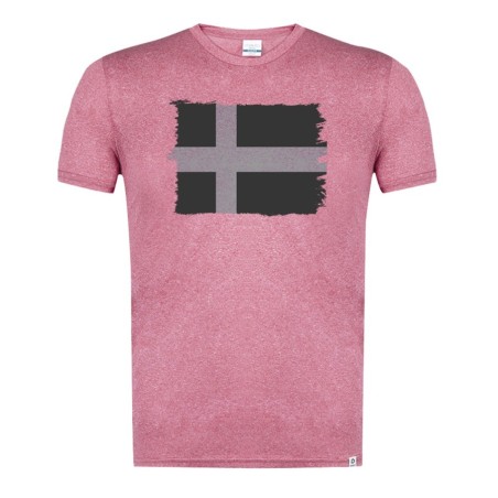 CAMISETA ROJA MEZCLA CON IMAGEN EN TONALIDADES NEGRAS bandera suecia pais gobierno sueco tshirt