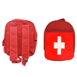 MOCHILA ROJA bandera suiza...