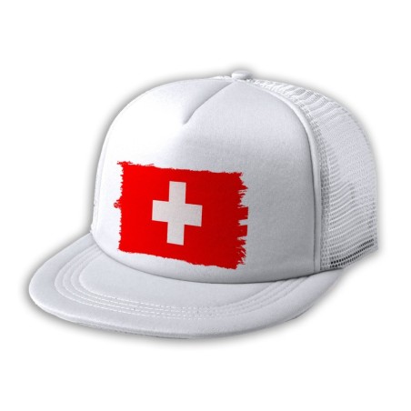 GORRA 5 PANELES REDECILLA TRASERA bandera suiza pais gobierno suizo suizos estilo rapero