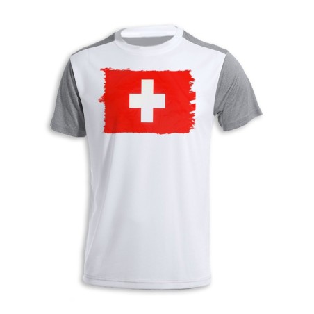 CAMISETA DISEÑO BICOLOR bandera suiza pais gobierno suizo suizos personalizada