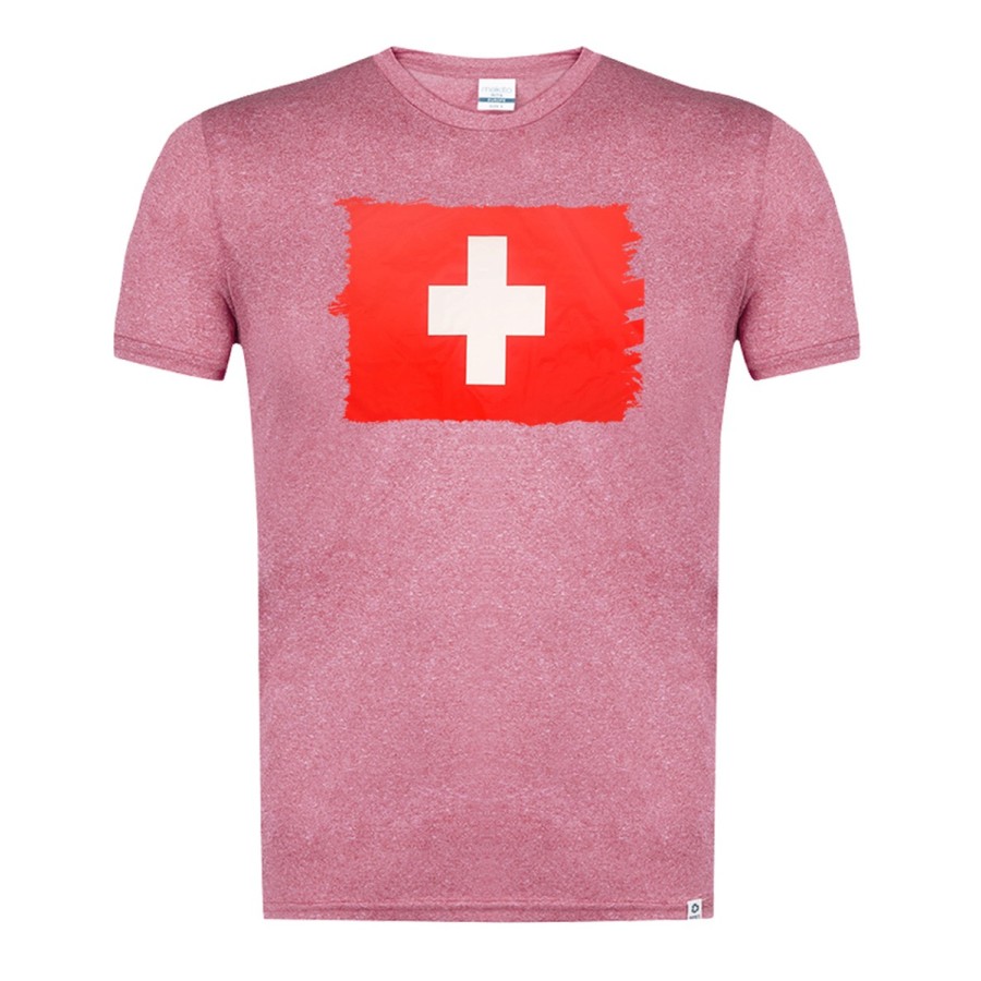 CAMISETA ROJA MEZCLA bandera suiza pais gobierno suizo suizos moda verano tshirt