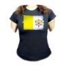 CAMISETA NEGRA MUJER bandera vaticano pais gobierno cristiano papa oferta personalizada