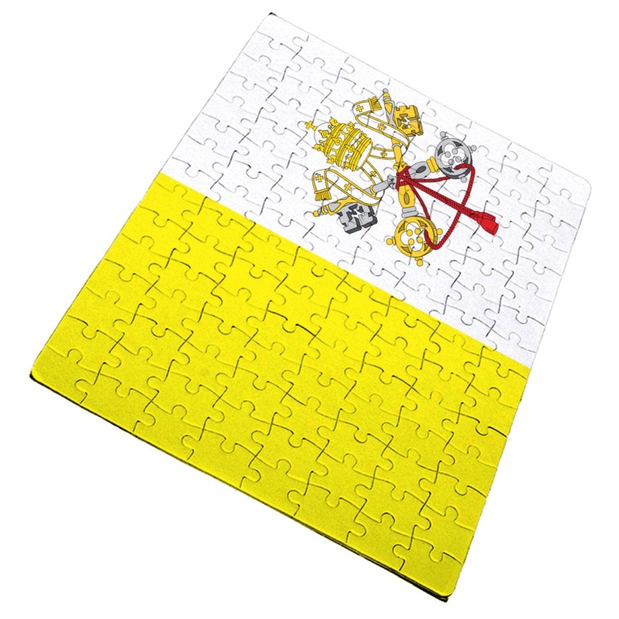 PUZZLE DE TAMAÑO Y PIEZAS A ELEGIR bandera vaticano pais gobierno cristiano papa rompecabezas educativo puzle