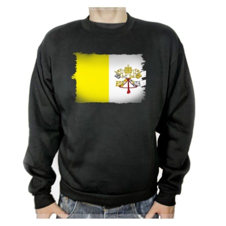 SUDADERA NEGRA bandera vaticano pais gobierno cristiano papa adulto poliester algodón personalizada