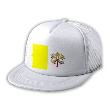 GORRA 5 PANELES REDECILLA TRASERA bandera vaticano pais gobierno cristiano papa estilo rapero