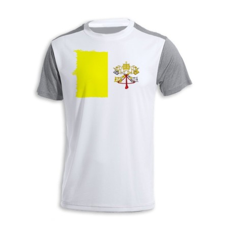 CAMISETA DISEÑO BICOLOR bandera vaticano pais gobierno cristiano papa personalizada