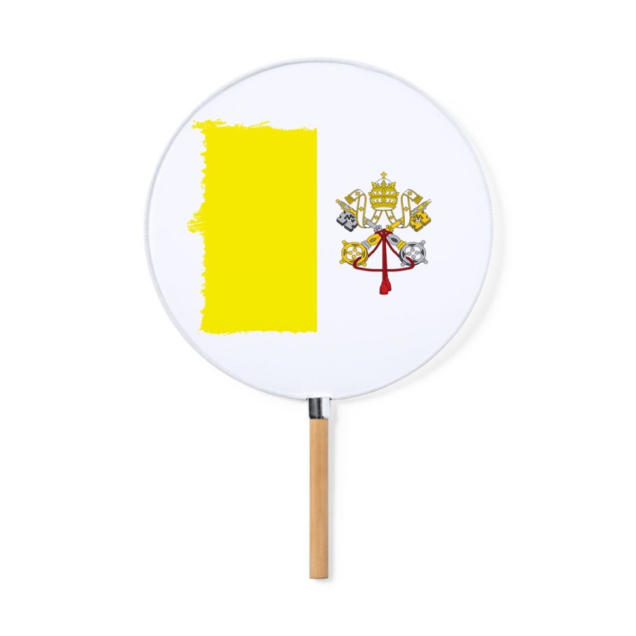 ABANICO ESTILO PAI PAI bandera vaticano pais gobierno cristiano papa moda primavera verano elegante