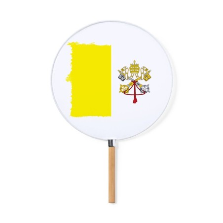 ABANICO ESTILO PAI PAI bandera vaticano pais gobierno cristiano papa moda primavera verano elegante