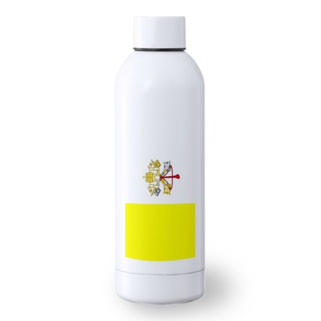 BIDON 500 ML ACERO INOXIDABLE bandera vaticano pais gobierno cristiano papa deporte deportivo botella senderismo