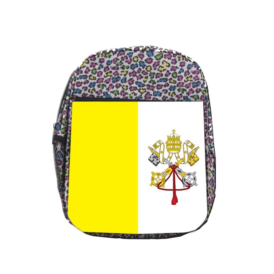 MOCHILA LUNARES ESTAMPADO bandera vaticano pais gobierno cristiano papa escolar personalizado picnic excursión deporte