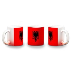 TAZA CON DEGRADADO bandera albania pais gobierno albanés color personalizada