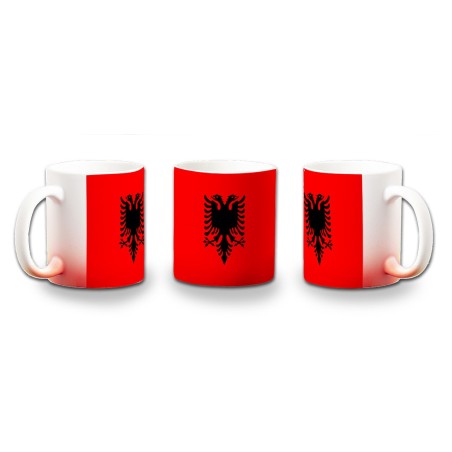 TAZA CON DEGRADADO bandera albania pais gobierno albanés color personalizada