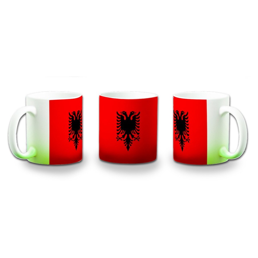 TAZA CON DEGRADADO bandera albania pais gobierno albanés color personalizada