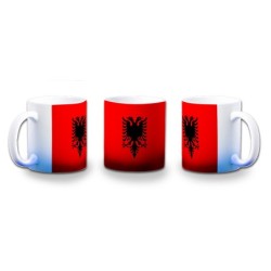 TAZA CON DEGRADADO bandera albania pais gobierno albanés color personalizada