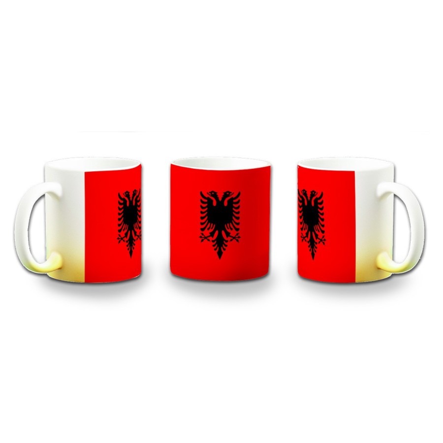 TAZA CON DEGRADADO bandera albania pais gobierno albanés color personalizada