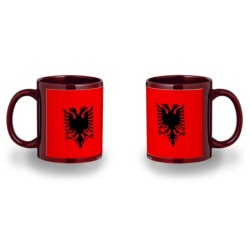 TAZA COLOR RECUADRO bandera albania pais gobierno albanés color mug jarra cerveza te infusión