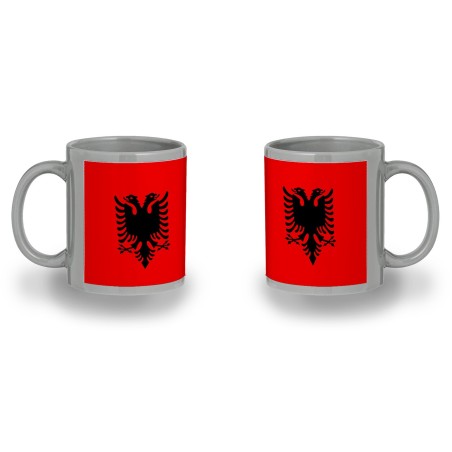 TAZA COLOR RECUADRO bandera albania pais gobierno albanés color mug jarra cerveza te infusión