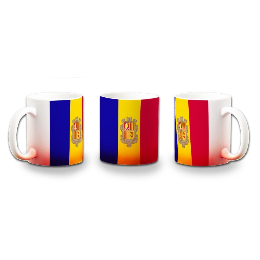 TAZA CON DEGRADADO bandera andorra pais gobierno andorrano color personalizada