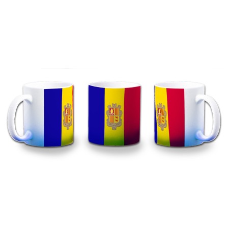 TAZA CON DEGRADADO bandera andorra pais gobierno andorrano color personalizada