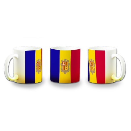 TAZA CON DEGRADADO bandera andorra pais gobierno andorrano color personalizada