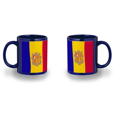 TAZA COLOR RECUADRO bandera andorra pais gobierno andorrano color mug jarra cerveza te infusión