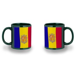 TAZA COLOR RECUADRO bandera andorra pais gobierno andorrano color mug jarra cerveza te infusión