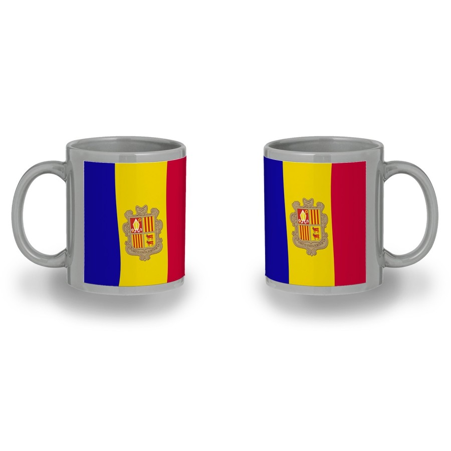 TAZA COLOR RECUADRO bandera andorra pais gobierno andorrano color mug jarra cerveza te infusión