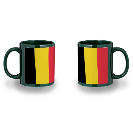 TAZA COLOR RECUADRO bandera bélgica pais gobierno belga color mug jarra cerveza te infusión