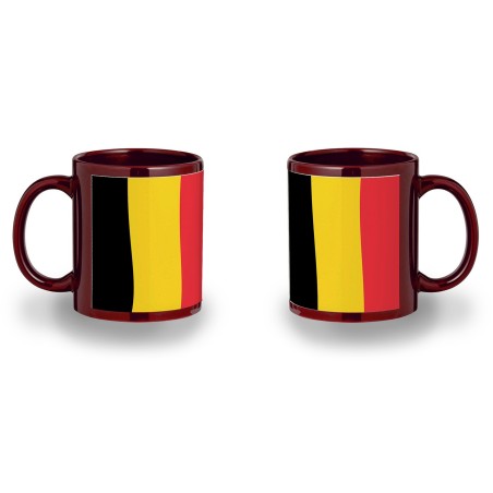 TAZA COLOR RECUADRO bandera bélgica pais gobierno belga color mug jarra cerveza te infusión