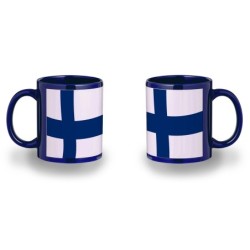 TAZA COLOR RECUADRO bandera finlandia pais gobierno finlandés color mug jarra cerveza te infusión