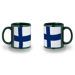 TAZA COLOR RECUADRO bandera finlandia pais gobierno finlandés color mug jarra cerveza te infusión