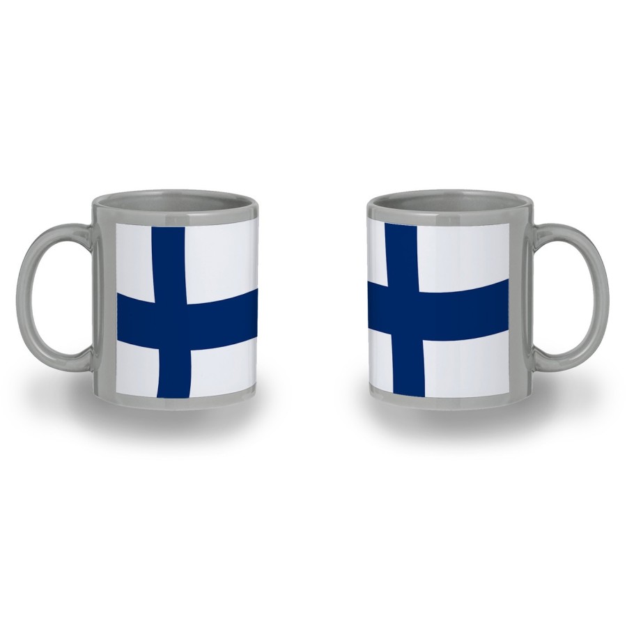 TAZA COLOR RECUADRO bandera finlandia pais gobierno finlandés color mug jarra cerveza te infusión