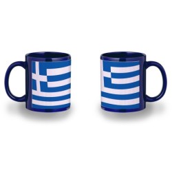 TAZA COLOR RECUADRO bandera grecia pais gobierno griego color mug jarra cerveza te infusión