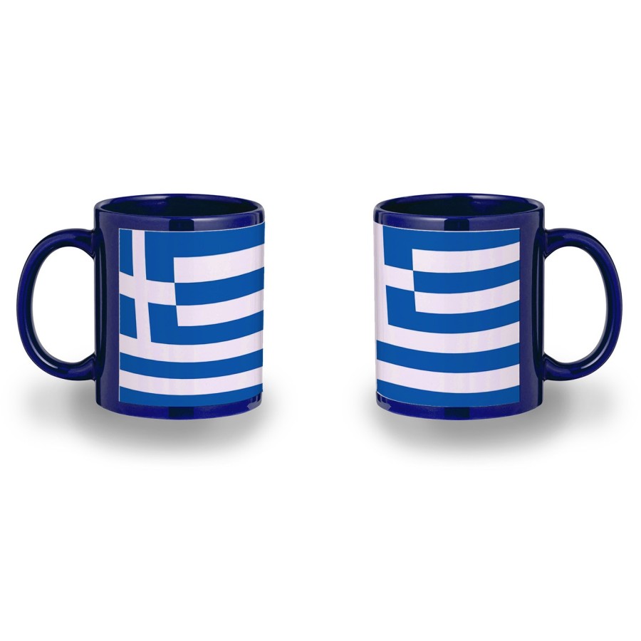 TAZA COLOR RECUADRO bandera grecia pais gobierno griego color mug jarra cerveza te infusión