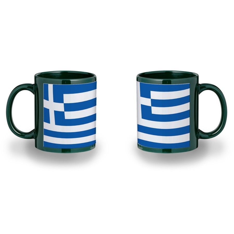 TAZA COLOR RECUADRO bandera grecia pais gobierno griego color mug jarra cerveza te infusión