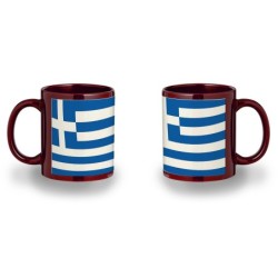 TAZA COLOR RECUADRO bandera grecia pais gobierno griego color mug jarra cerveza te infusión