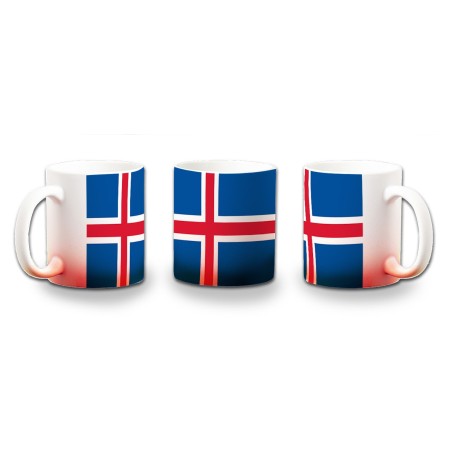 TAZA CON DEGRADADO bandera islandia pais gobierno islandés color personalizada